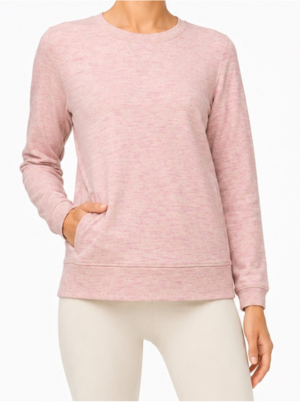 Lululemon Exhalation Pullover II Sz 6 Heathered Marled Mojave Magenta EUC